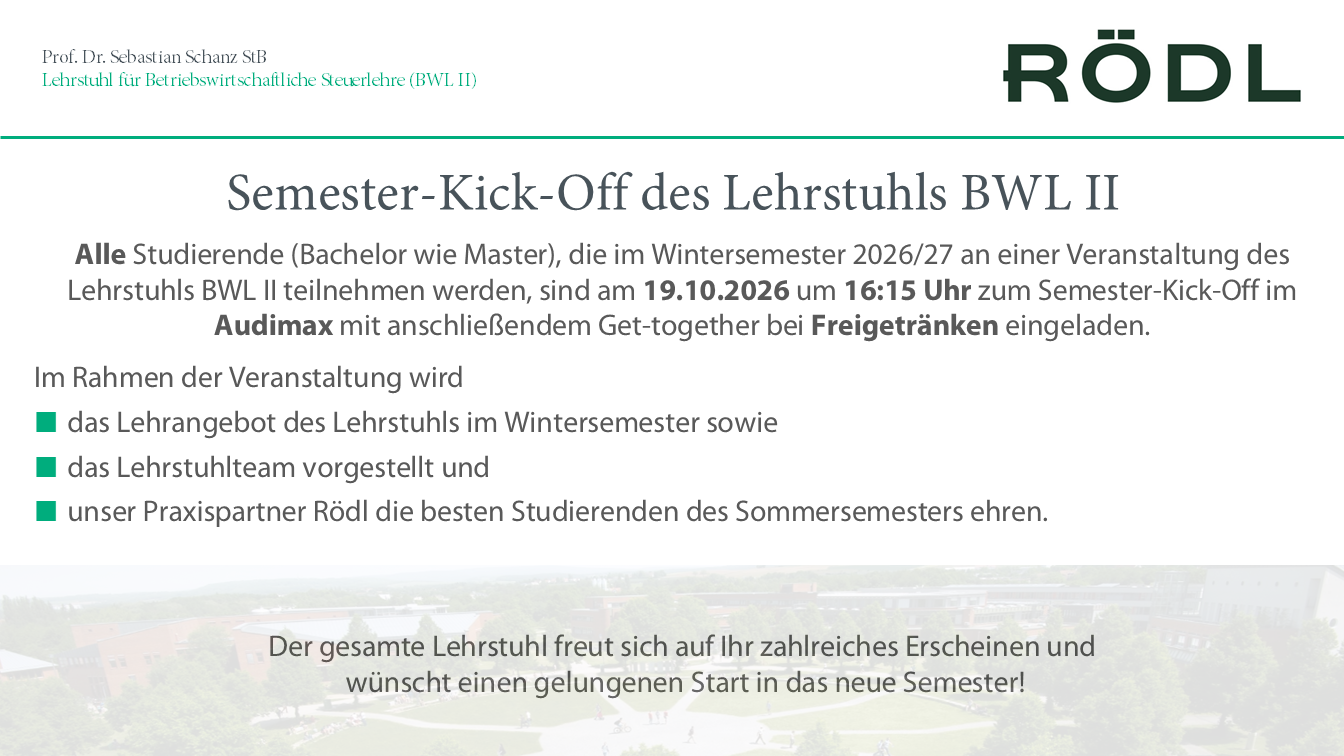Ankündigung-Semester-Kick-Off